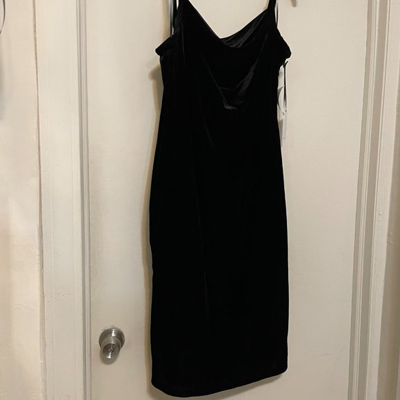 1.State Womens Black Velvet Dressy Midi Slip Dress Size Large NWT - Picture 3 of 7